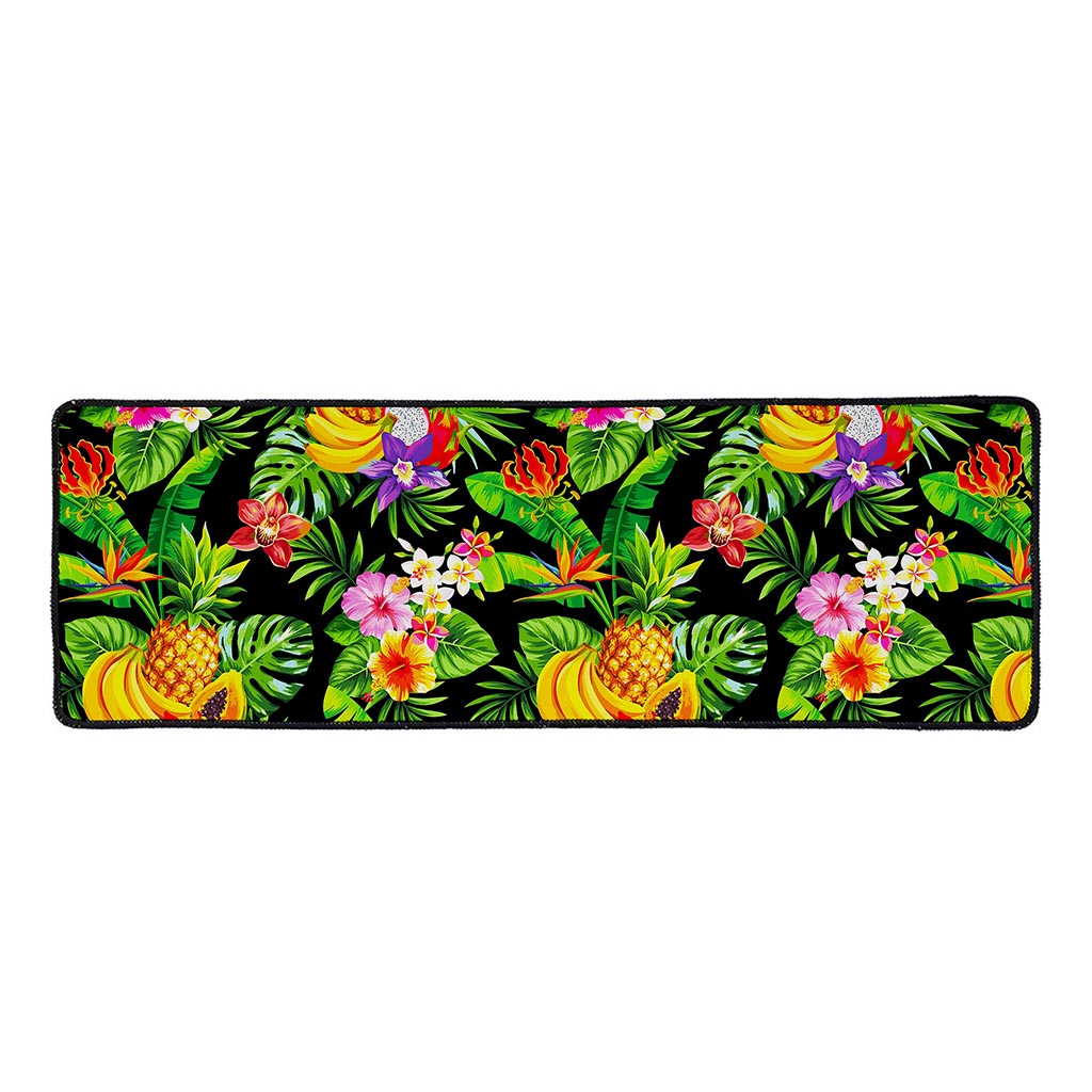 Tropical Hawaiian Fruits Pattern Print Long Kitchen Mat
