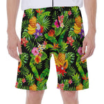 Tropical Hawaiian Fruits Pattern Print Men's Beach Shorts