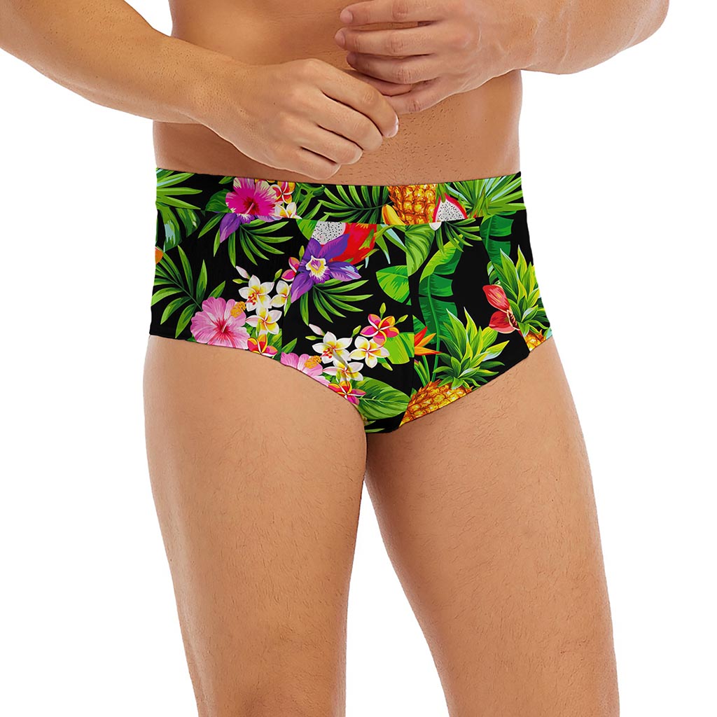 Tropical Hawaiian Fruits Pattern Print Men's Briefs
