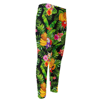 Tropical Hawaiian Fruits Pattern Print Men's Compression Pants