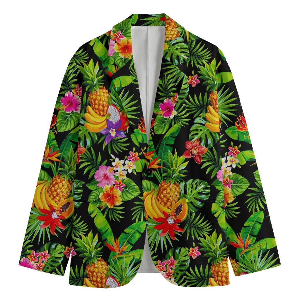 Tropical Hawaiian Fruits Pattern Print Men's Cotton Blazer