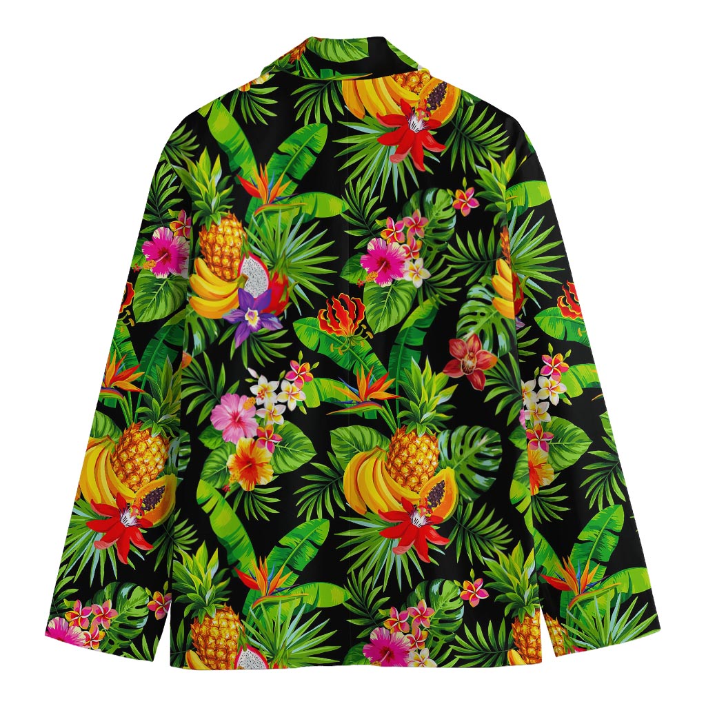 Tropical Hawaiian Fruits Pattern Print Men's Cotton Blazer