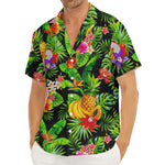Tropical Hawaiian Fruits Pattern Print Men's Deep V-Neck Shirt