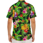 Tropical Hawaiian Fruits Pattern Print Men's Deep V-Neck Shirt