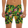 Tropical Hawaiian Fruits Pattern Print Men's Long Boxer Briefs