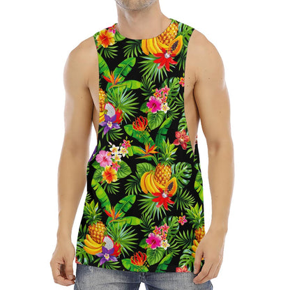 Tropical Hawaiian Fruits Pattern Print Men's Muscle Tank Top