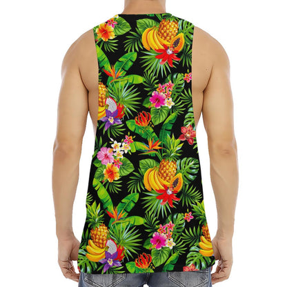 Tropical Hawaiian Fruits Pattern Print Men's Muscle Tank Top