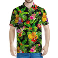 Tropical Hawaiian Fruits Pattern Print Men's Polo Shirt