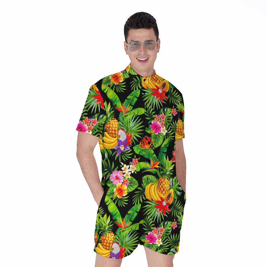 Tropical Hawaiian Fruits Pattern Print Men's Rompers