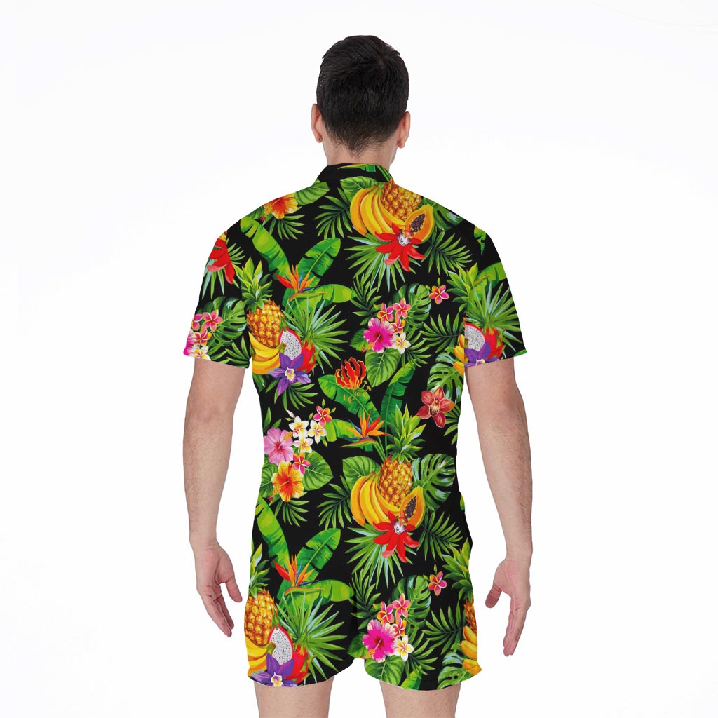 Tropical Hawaiian Fruits Pattern Print Men's Rompers