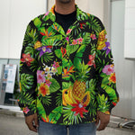 Tropical Hawaiian Fruits Pattern Print Men's Shirt Jacket