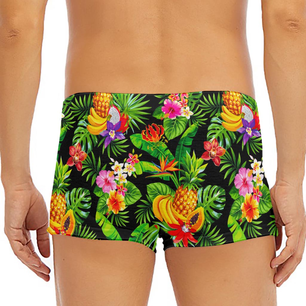 Tropical Hawaiian Fruits Pattern Print Men's Short Boxer Briefs