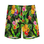 Tropical Hawaiian Fruits Pattern Print Men's Sports Shorts