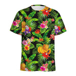 Tropical Hawaiian Fruits Pattern Print Men's Sports T-Shirt