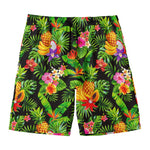 Tropical Hawaiian Fruits Pattern Print Men's Swim Trunks