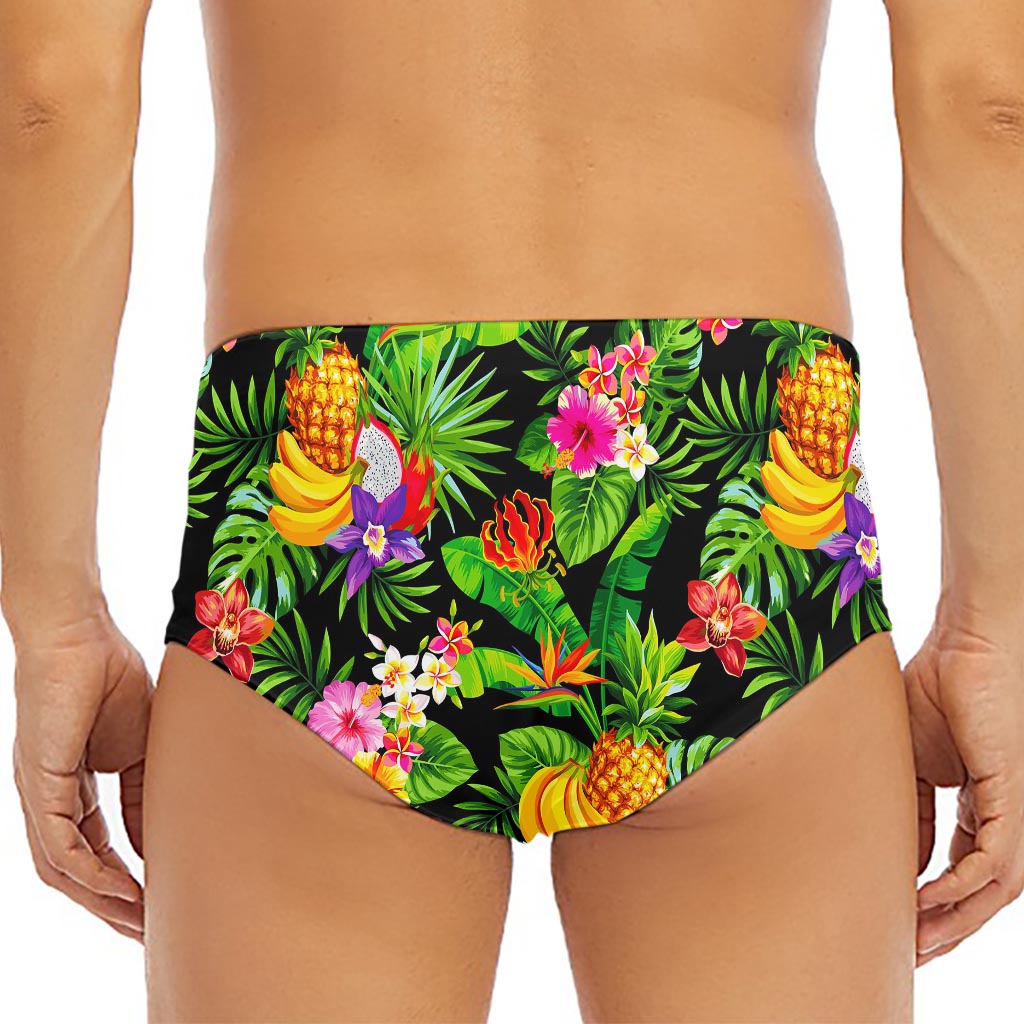 Tropical Hawaiian Fruits Pattern Print Men's Triangle Swim Briefs