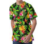 Tropical Hawaiian Fruits Pattern Print Men's Velvet T-Shirt
