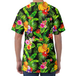 Tropical Hawaiian Fruits Pattern Print Men's Velvet T-Shirt