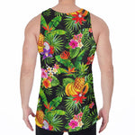 Tropical Hawaiian Fruits Pattern Print Men's Velvet Tank Top