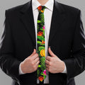 Tropical Hawaiian Fruits Pattern Print Necktie