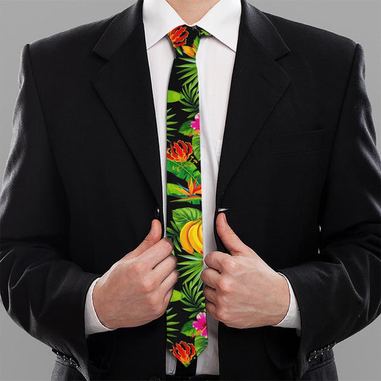 Tropical Hawaiian Fruits Pattern Print Necktie