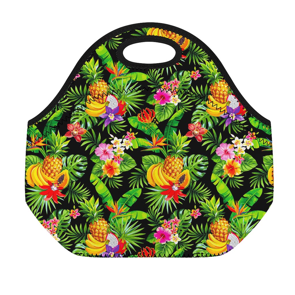 Tropical Hawaiian Fruits Pattern Print Neoprene Lunch Bag