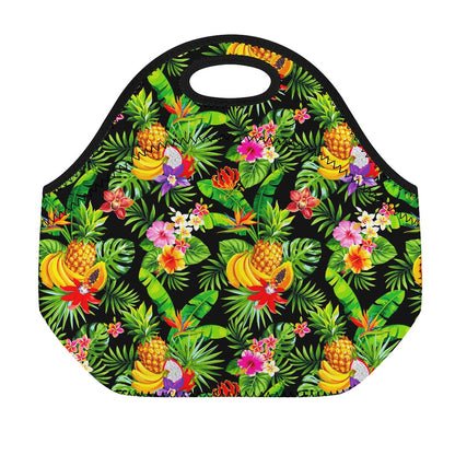 Tropical Hawaiian Fruits Pattern Print Neoprene Lunch Bag