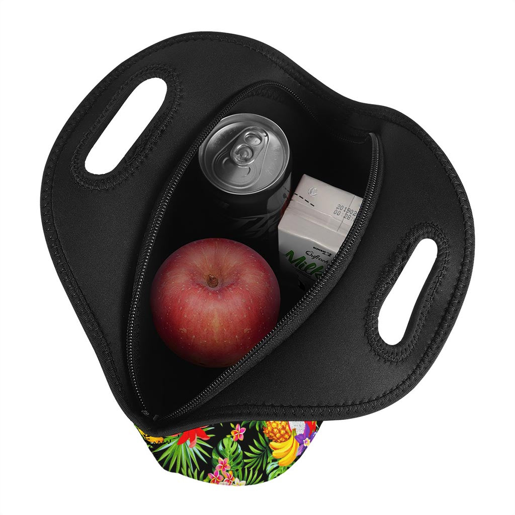 Tropical Hawaiian Fruits Pattern Print Neoprene Lunch Bag