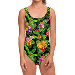 Tropical Hawaiian Fruits Pattern Print One Piece Swimsuit