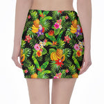 Tropical Hawaiian Fruits Pattern Print Pencil Mini Skirt