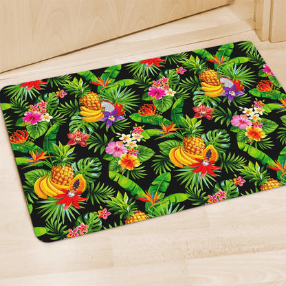 Tropical Hawaiian Fruits Pattern Print Polyester Doormat