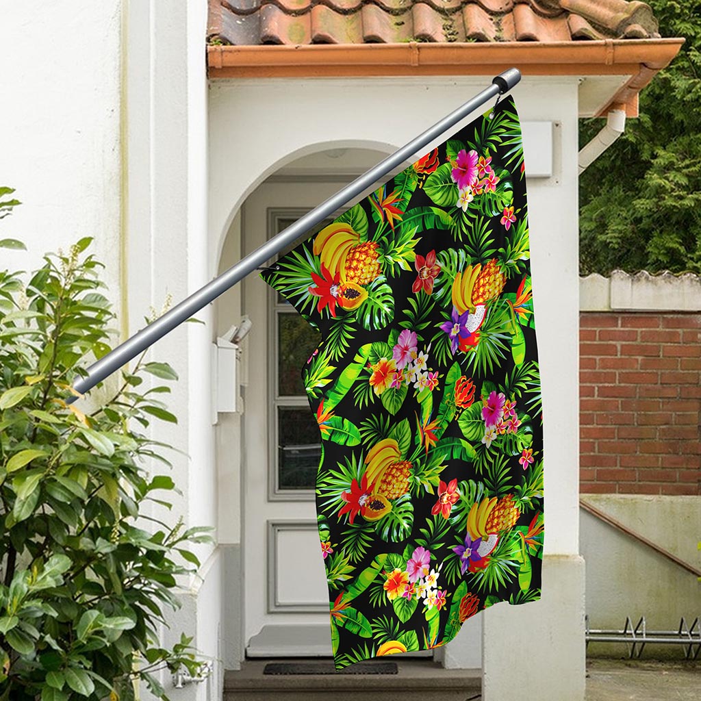 Tropical Hawaiian Fruits Pattern Print Polyester Flag