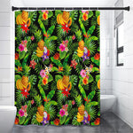 Tropical Hawaiian Fruits Pattern Print Premium Shower Curtain