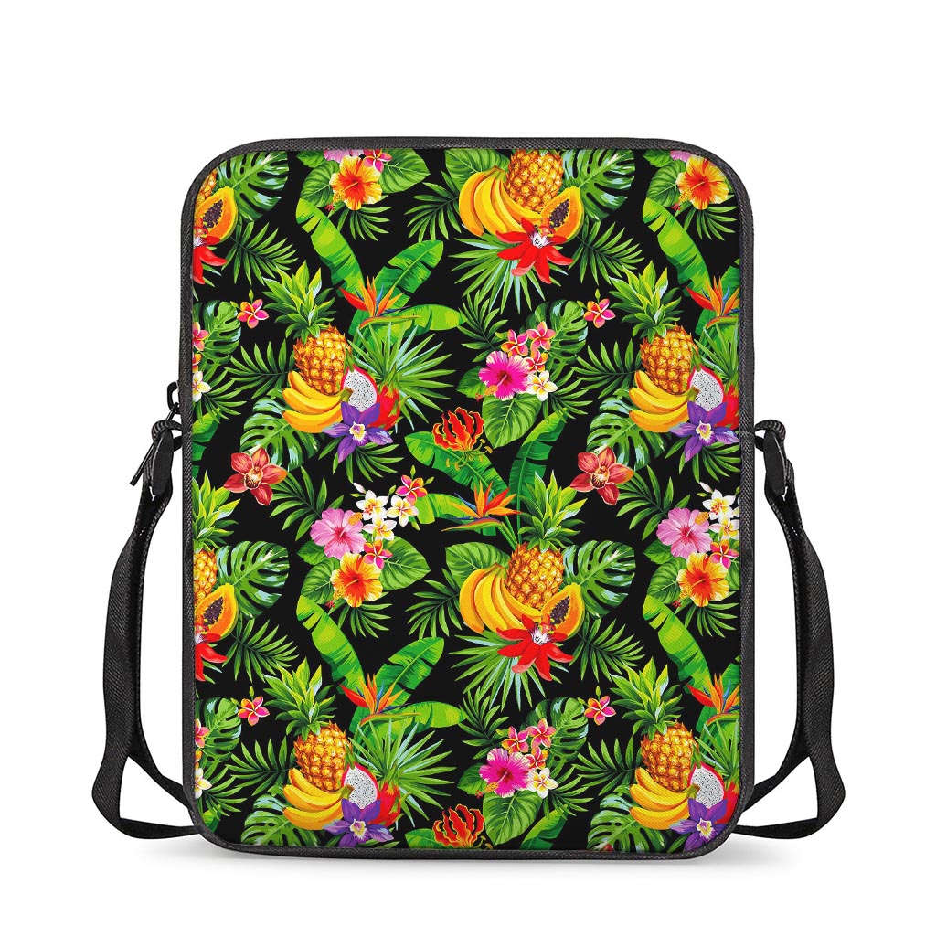 Tropical Hawaiian Fruits Pattern Print Rectangular Crossbody Bag