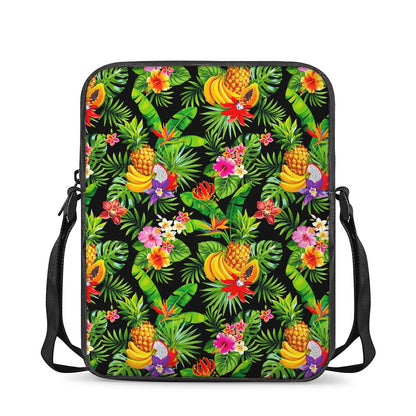 Tropical Hawaiian Fruits Pattern Print Rectangular Crossbody Bag