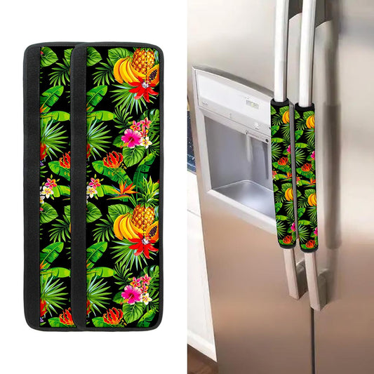Tropical Hawaiian Fruits Pattern Print Refrigerator Handle Covers