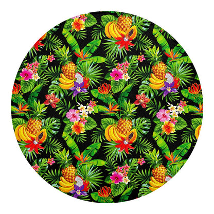Tropical Hawaiian Fruits Pattern Print Round Blanket