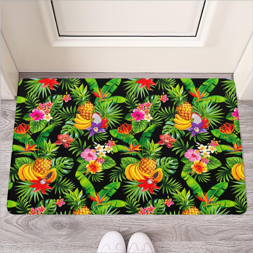 Tropical Hawaiian Fruits Pattern Print Rubber Doormat