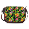 Tropical Hawaiian Fruits Pattern Print Saddle Bag