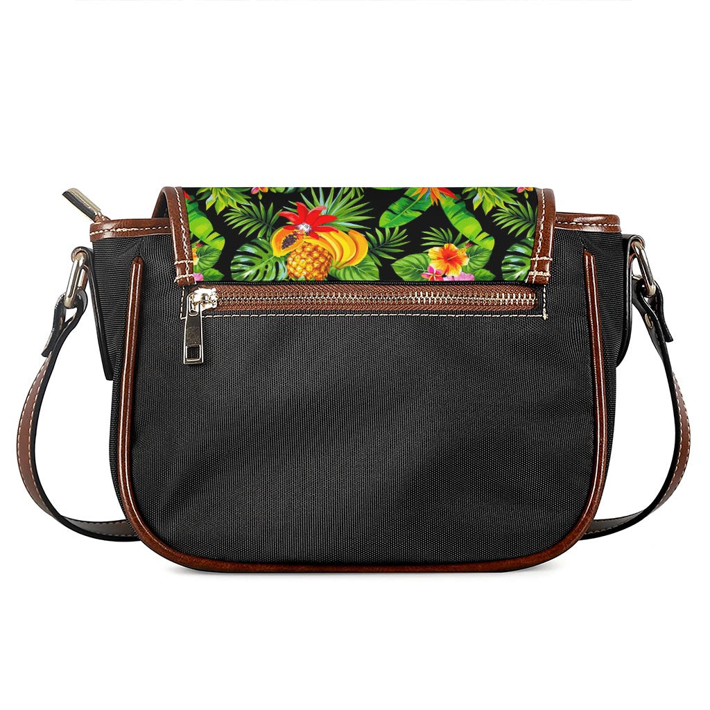 Tropical Hawaiian Fruits Pattern Print Saddle Bag