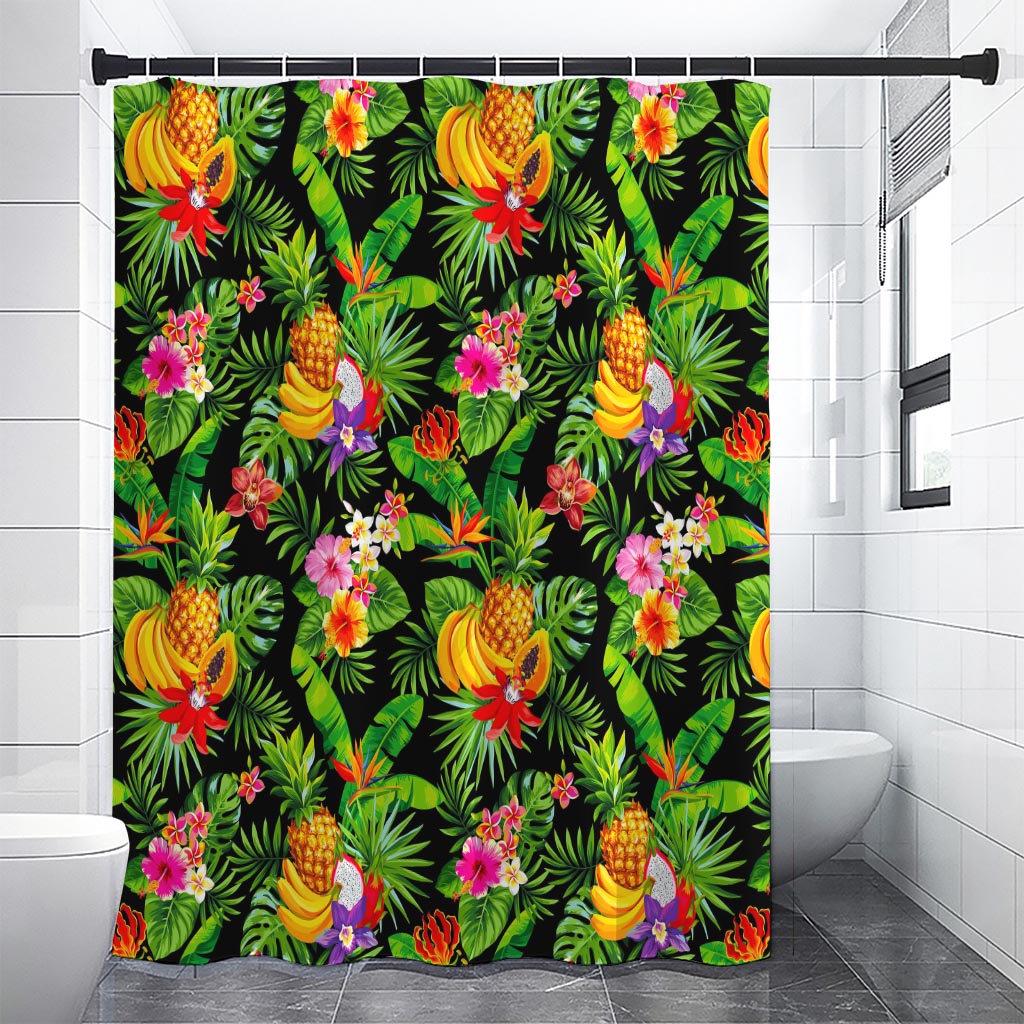Tropical Hawaiian Fruits Pattern Print Shower Curtain