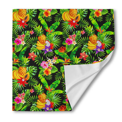 Tropical Hawaiian Fruits Pattern Print Silk Bandana