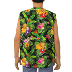 Tropical Hawaiian Fruits Pattern Print Sleeveless Baseball Jersey