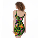 Tropical Hawaiian Fruits Pattern Print Sleeveless Bodycon Dress