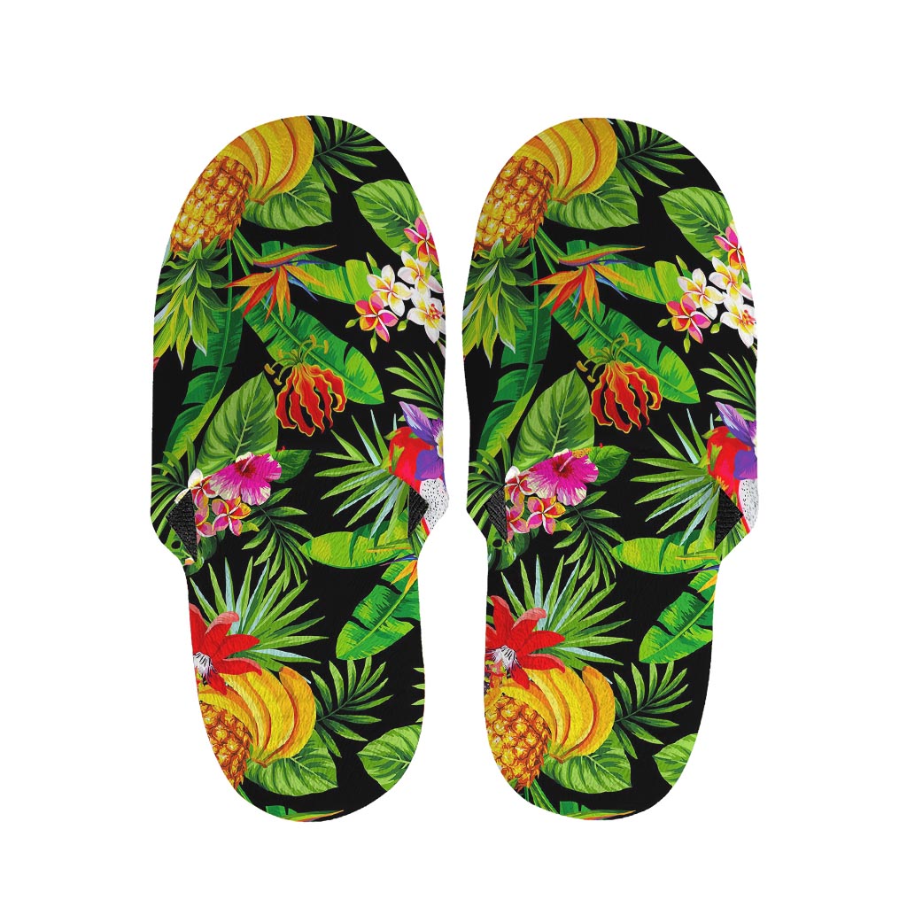 Tropical Hawaiian Fruits Pattern Print Slippers