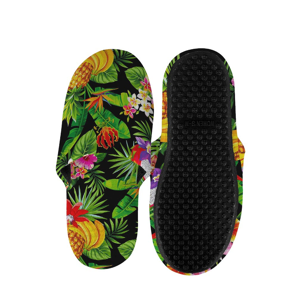 Tropical Hawaiian Fruits Pattern Print Slippers
