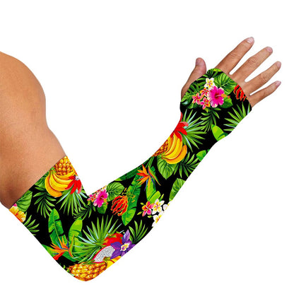Tropical Hawaiian Fruits Pattern Print Sun Protection Arm Sleeves