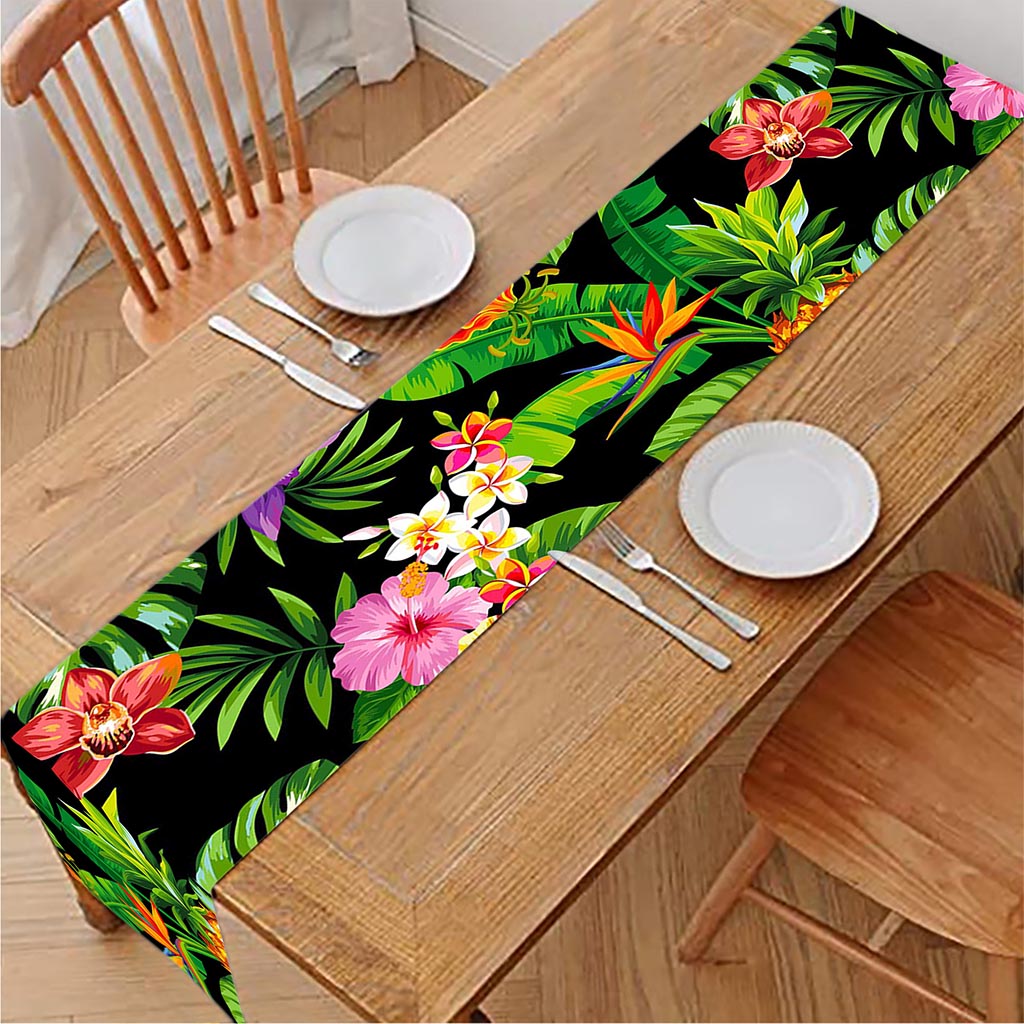 Tropical Hawaiian Fruits Pattern Print Table Runner