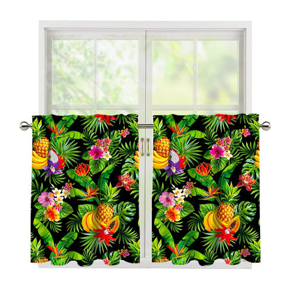 Tropical Hawaiian Fruits Pattern Print Tier Curtains