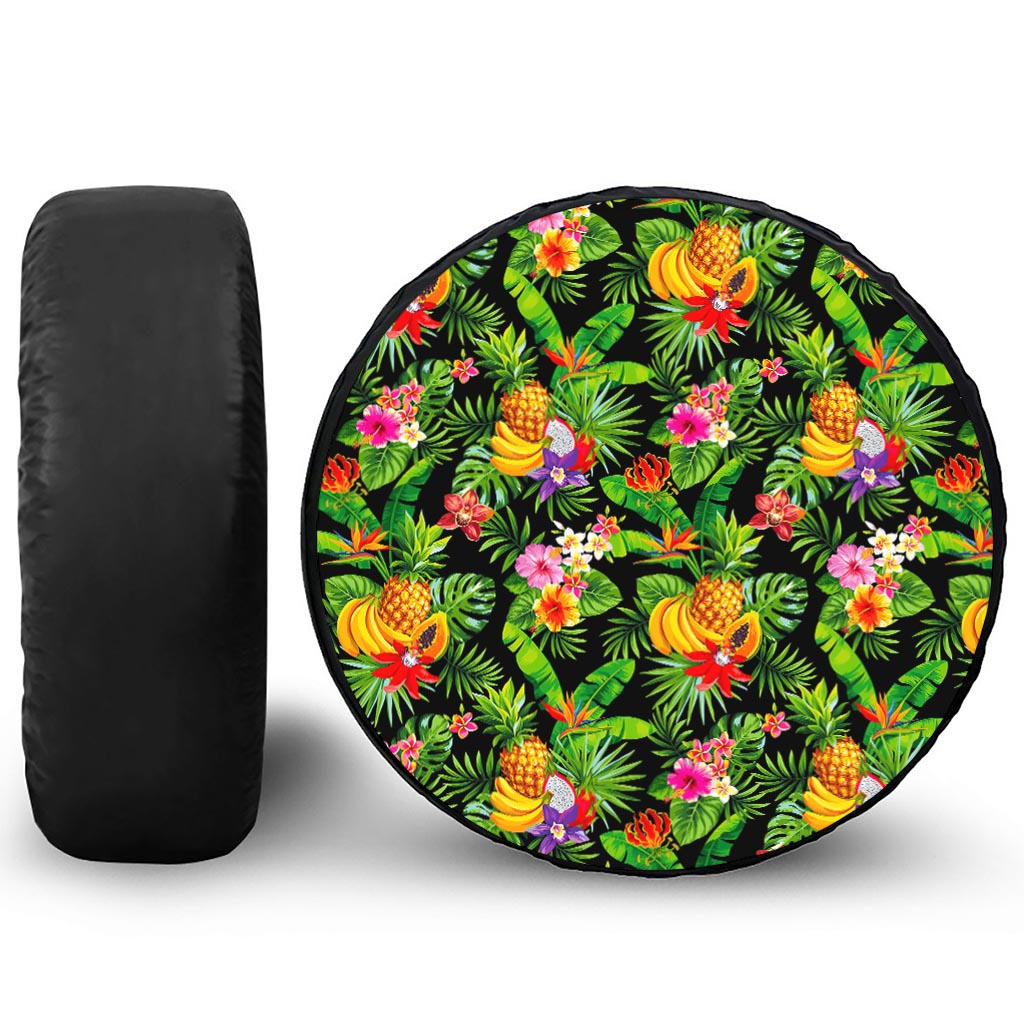 Tropical Hawaiian Fruits Pattern Print Tire Cover